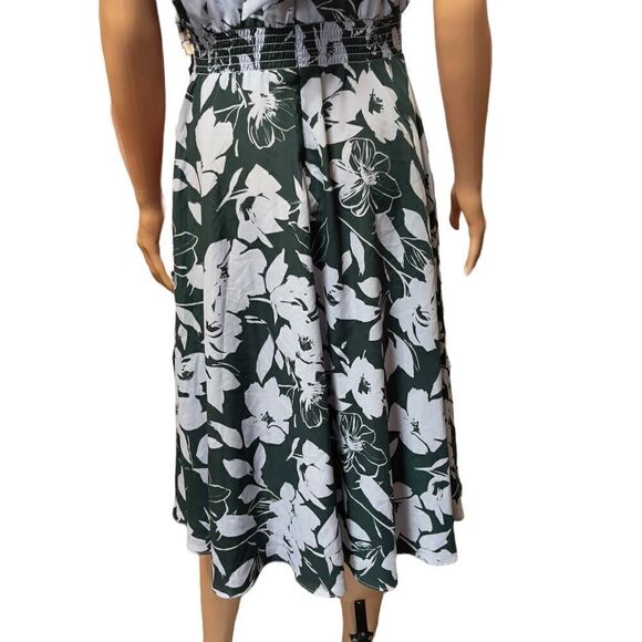 1901 Blue and Green Floral Halter Tie Back Dress Size 4 - Picture 10 of 16